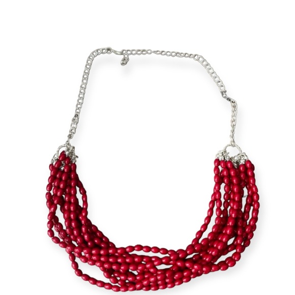 Sale‼️NWOT-Red Necklace- Red hot Bead Necklace - Picture 3 of 7
